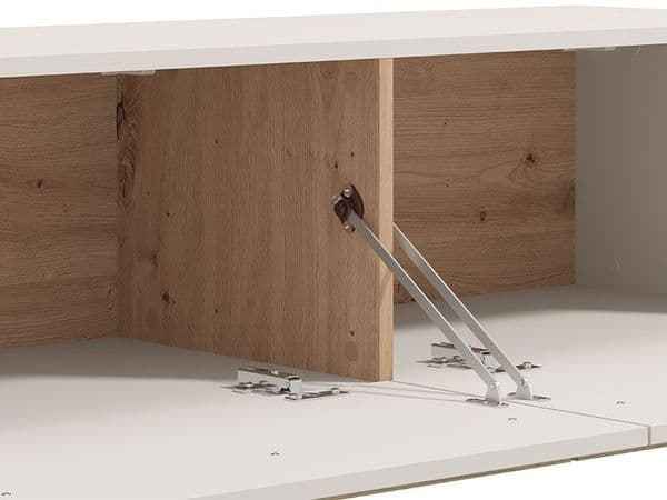 Arvelle Cashmere And Oak Effect Wall Mounted Floating 128cm TV Cabinet Unit 11013551