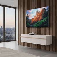 Arvelle Cashmere And Oak Effect Wall Mounted Floating 128cm TV Cabinet Unit 11013551