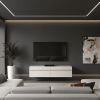 Arvelle Cashmere And Oak Effect Wall Mounted Floating 128cm TV Cabinet Unit 11013551
