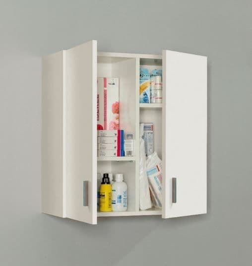 Selona Arma 2 Door White Storage Wall Cupboard- 005148BO
