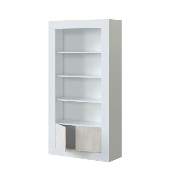 Lee Tall Bookcase in White with White Wood Effect- 036629A