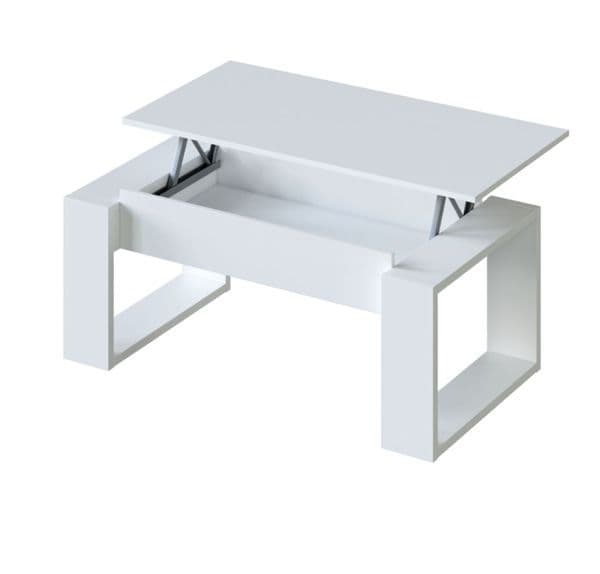 Lee White Coffee Table with Lift up Storage- 001643A