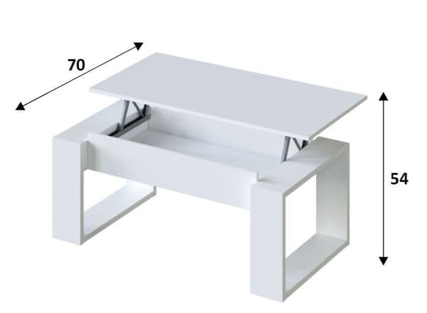 Lee White Coffee Table with Lift up Storage- 001643A