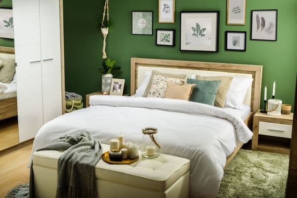 Sydney Grey Oak and White Gloss Bedside with 1 Drawer and Open Shelf- 11008673