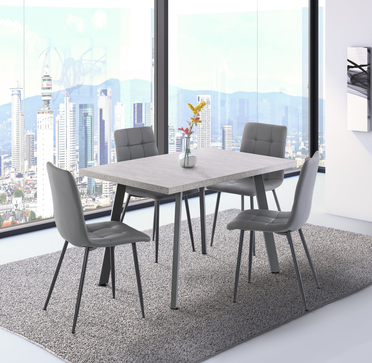 Thena 1.2m wide Light Grey Dining Table
