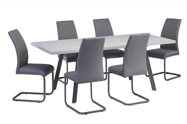 Thena 1.6m wide Extending Light Grey Dining Table