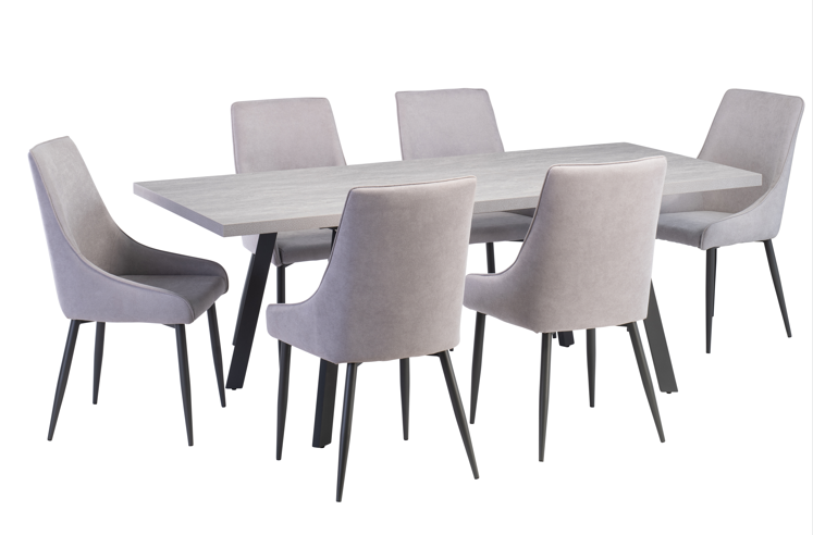 Thena 1.6m wide Extending Light Grey Dining Table