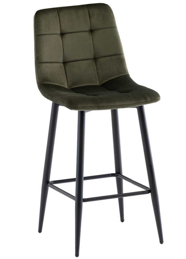 Vella Set Of 2 Velvet Counter Stool Juniper Green