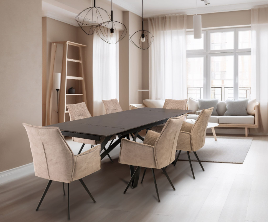 Bonito 160cm wide Extendable Dining Table Vik Dark Grey