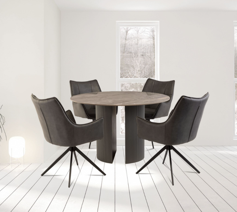 Boss 120cm Greystone Round Dining Table
