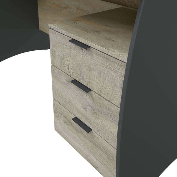 Pronte Oak and Grey Large Office Desk With Drawers- 0Z4625C