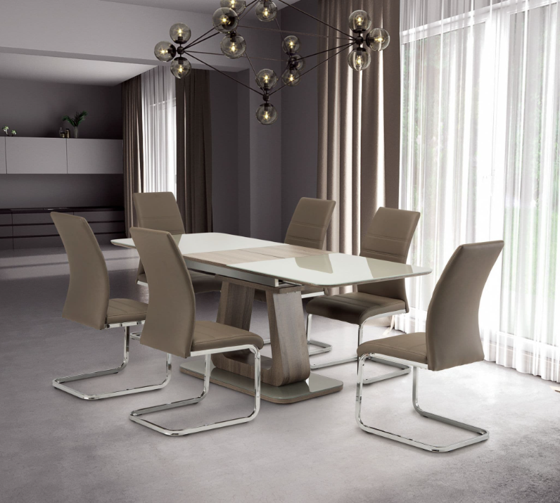 Kalaghaer 140cm Extendable Dining Table Grey and Grey Oak