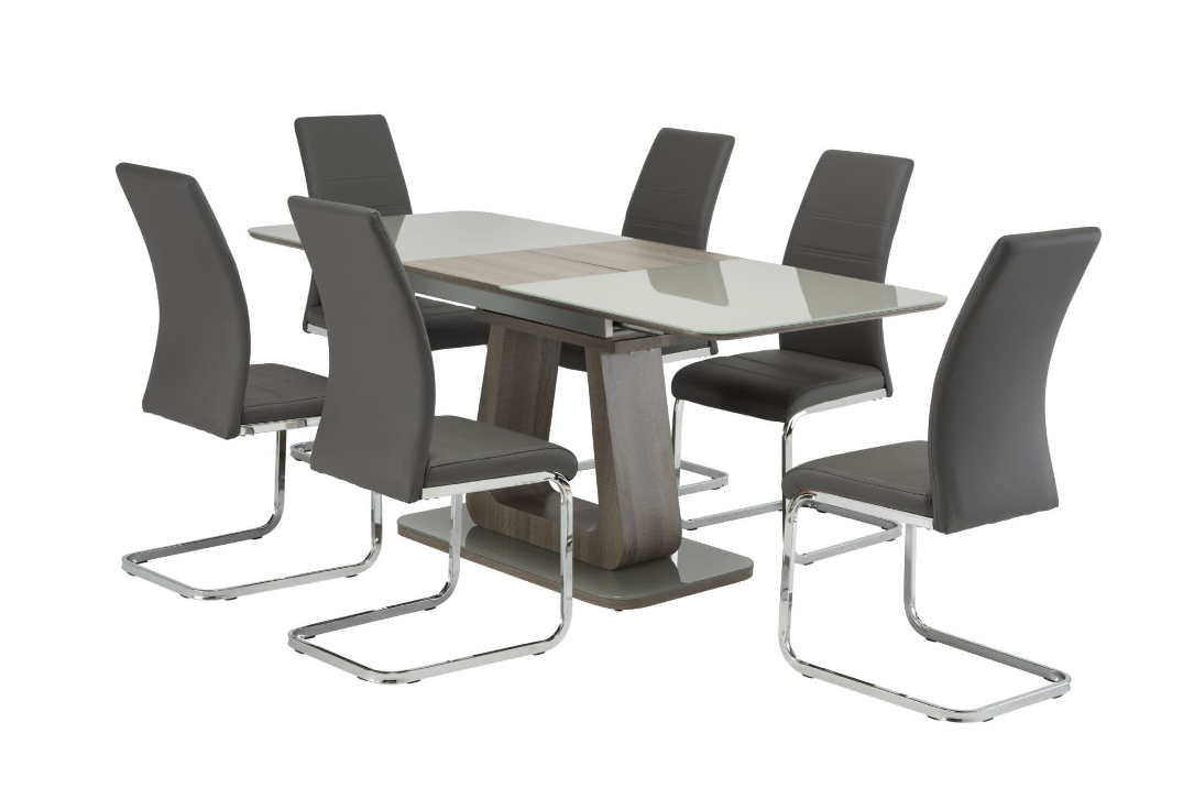 Kalaghaer 140cm Extendable Dining Table Grey and Grey Oak