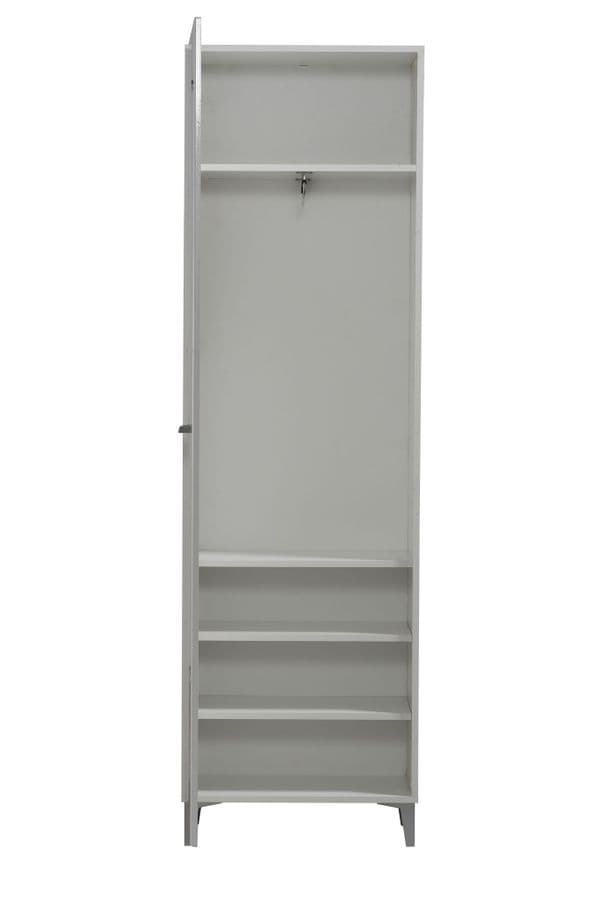 Livorno Tall Slim White Gloss Narrow Depth Wardrobe- 11008568
