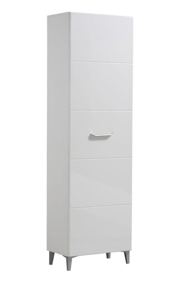 Livorno Tall Slim White Gloss Narrow Depth Wardrobe- 11008568