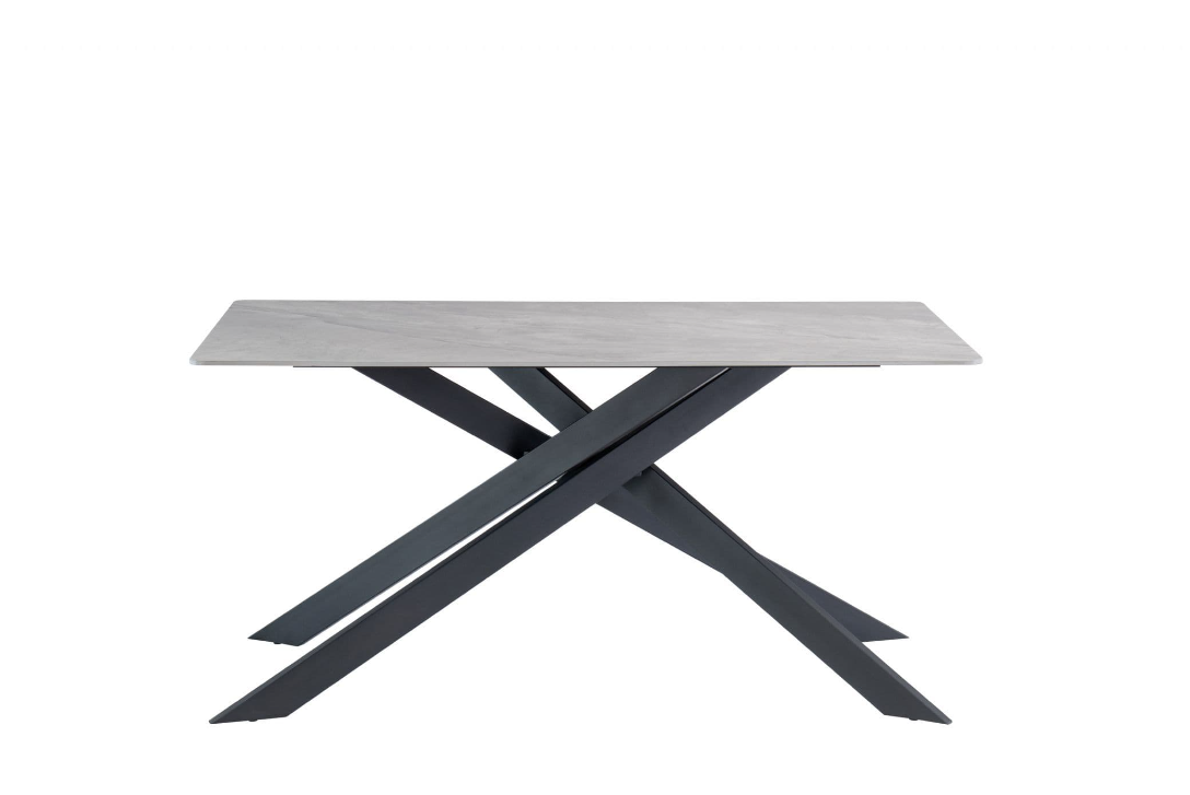 Kamella 160cm wide Dining Table Rebecca Grey with Black Legs