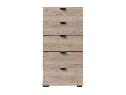 Nancy Oak Effect 5 Drawer Narrow Chest - 11008309