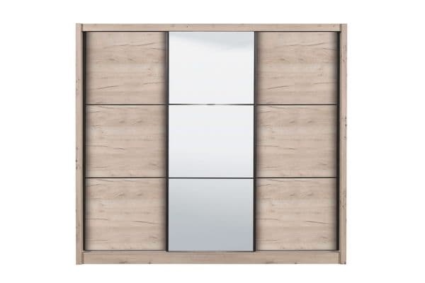 Nancy Extra Large Oak 3 Sliding Door Wardrobe Slider 245cm Wide -11008280