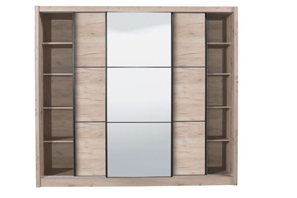 Nancy Extra Large Oak 3 Sliding Door Wardrobe Slider 245cm Wide -11008280