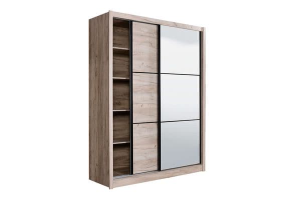 Nancy Oak 2 Door Sliding Door Wardrobe Slider 166cm Wide- 11008274