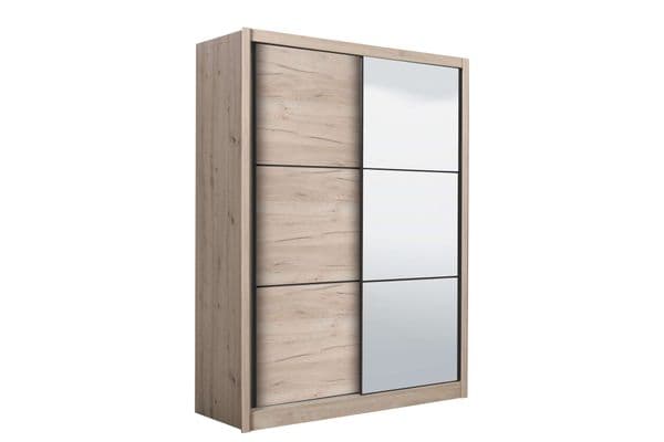 Nancy Oak 2 Door Sliding Door Wardrobe Slider 166cm Wide- 11008274