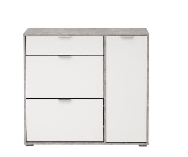 Cantera Grey and White Large Shoe Cabinet With Drawer- 11008516