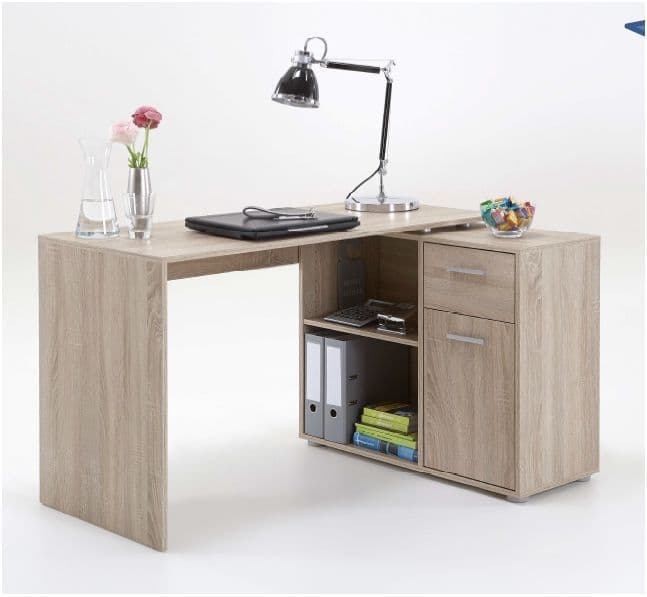 Arabella Corner Flexi Desk Oak Effect With Drawers 360-001OAK