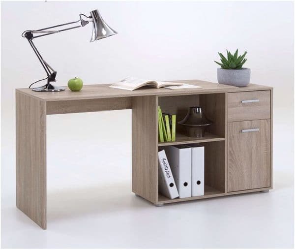 Arabella Corner Flexi Desk Oak Effect With Drawers 360-001OAK