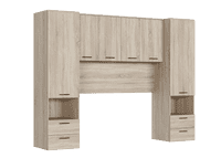 Miracle Sonoma Oak Effect Overbed Unit with Double or Kingsize Bed Bedroom Furniture SET - 3152/MIA