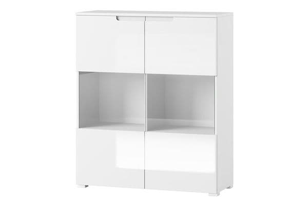 Serene White Gloss 2 Glass Door Display Cabinet S27