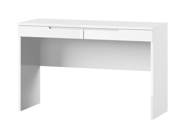 Serene White Gloss Slim Dressing Table Desk With Drawers S31