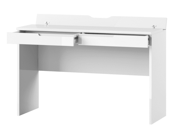 Serene White Gloss Slim Dressing Table Desk With Drawers S31
