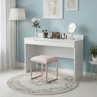 Serene White Gloss Slim Dressing Table Desk With Drawers S31 2712RZ