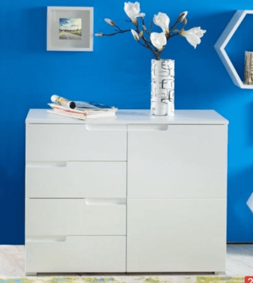 Serene White Gloss Small Compact Sideboard S5