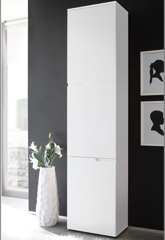 Serene Tall Bookcase with Doors in Glossed White S13