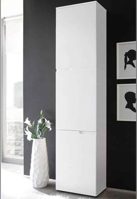 Serene Tall Bookcase with Doors in Glossed White S13