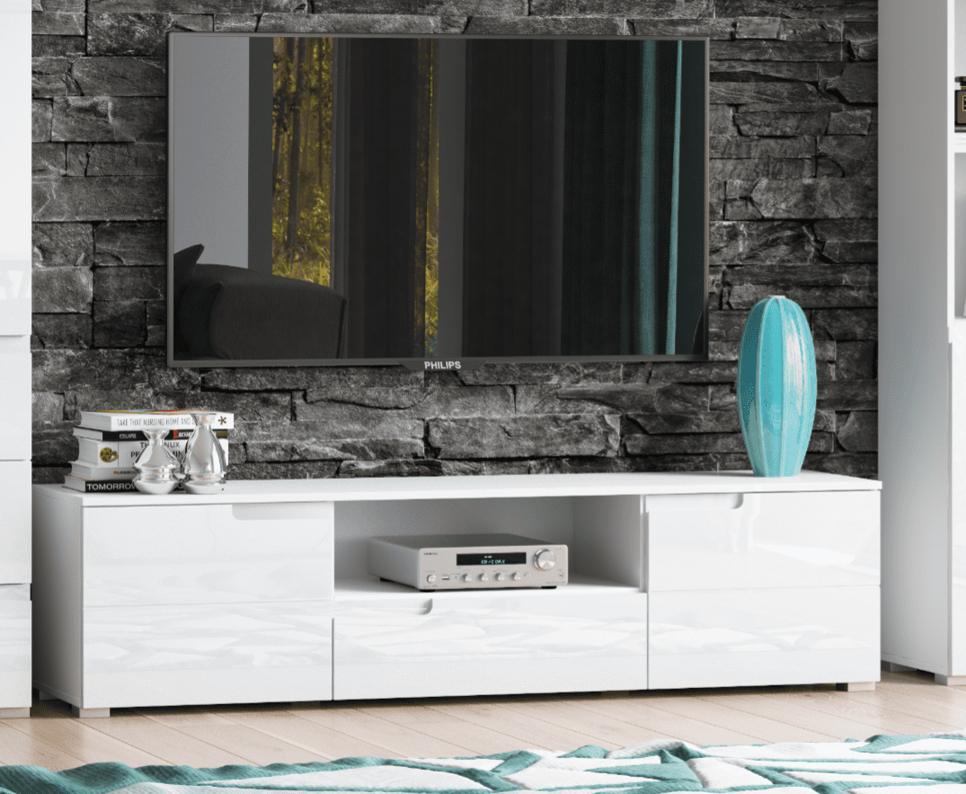 Serene White Gloss TV unit, Media, Entertainment Furniture S9