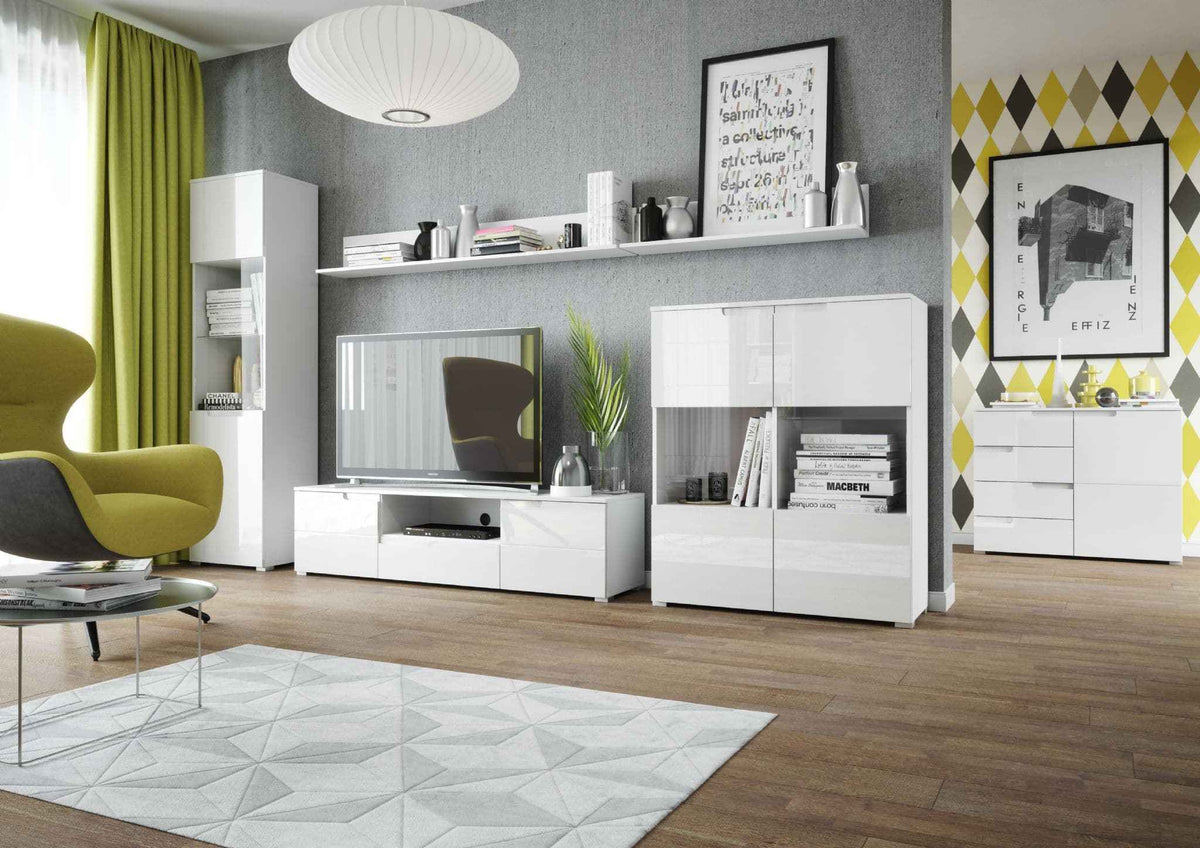 Serene White Gloss TV unit, Media, Entertainment Furniture S9