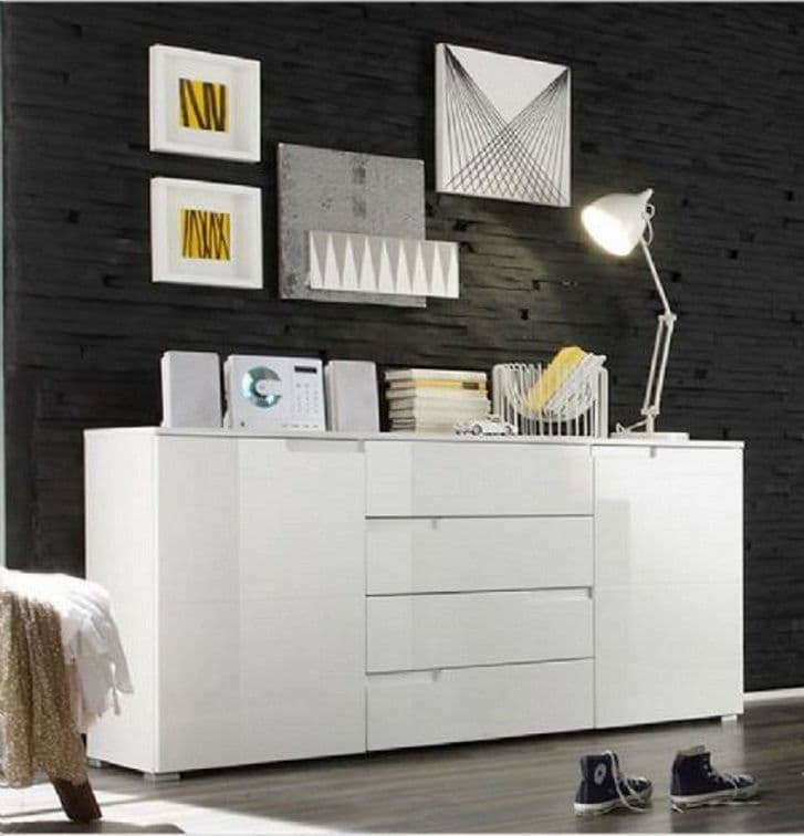 Serene Large Sideboard in Glossed White