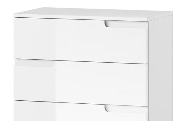 Serene White High Gloss Narrow Chest of Drawers S2