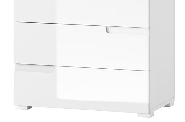 Serene White High Gloss Narrow Chest of Drawers S2