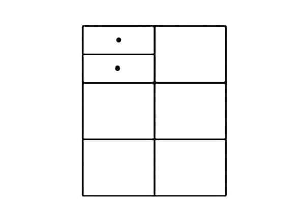 Serene White High Gloss Tall 2 Drawer 2 Door Sideboard Storage Unit S7