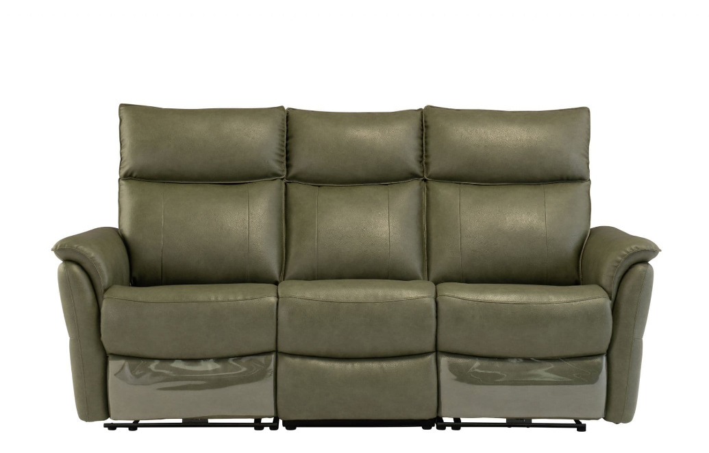Cerrino PU Electric 3 Seater Recliner Sofa Vintage Green