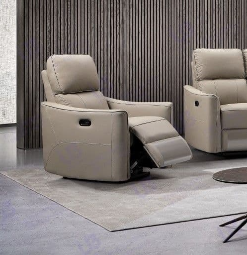 Claudio Taupe Leather Electric Armchair Recliner