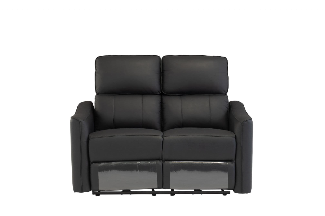 Claudio Black Leather 2 Seater Electric Recliner Sofa