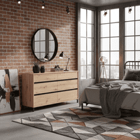 Bellington Industrial Oak Effect 6 Drawer Wide 157cm Chest of Drawers - 11014257