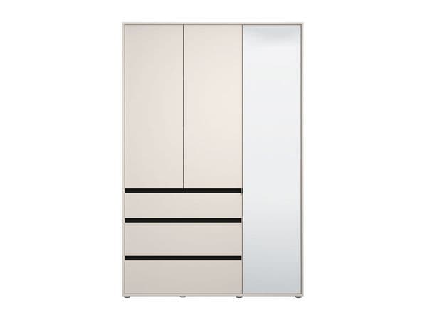 Bellington Matte Cashmere 3 Door 3 Drawer Mirrored Wardrobe - 11014290