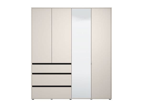 Bellington Matte Cashmere 4 Door 3 Drawer Mirrored Wardrobe - 11014287