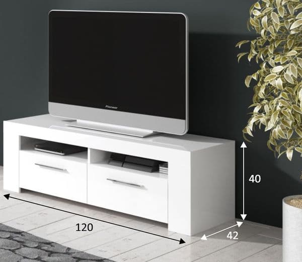 Kuno Artic White TV Cabinet Entertainment Unit-006621A
