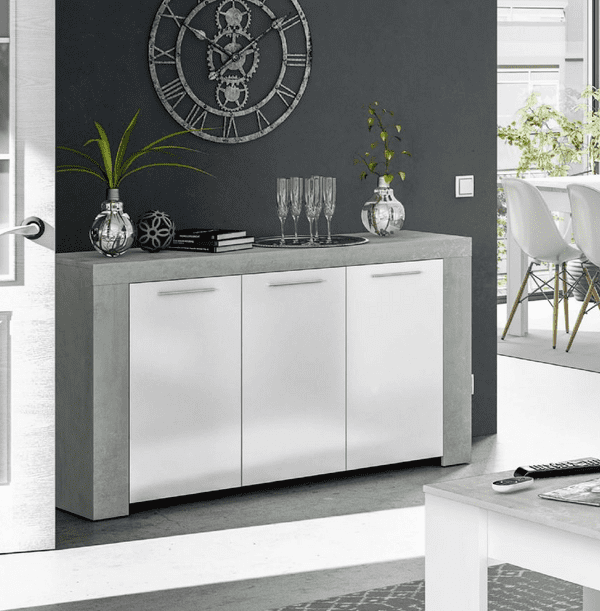 Kuno Large White and Grey Sideboard - 016620L